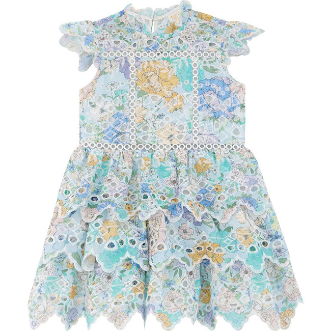 Azure Embroidered Frill Dress (Baby), Multi