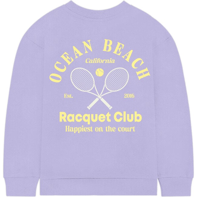 Kids Ocean Beach Crew Neck Sweatshirt, Lavender - Sweatshirts - 2