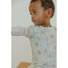 Chip Print 2-Way Zip-Up Footie, White - Footie Pajamas - 2