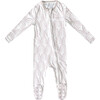 Bliss Print 2-Way Zip-Up Footie, White - Footie Pajamas - 1 - thumbnail