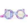 Porcelain Pink Cat Frame Swim Goggle, Pink - Swim Goggles - 1 - thumbnail