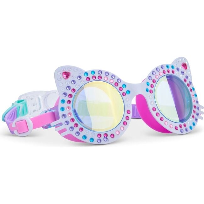 Porcelain Pink Cat Frame Swim Goggle, Pink - Swim Goggles - 2