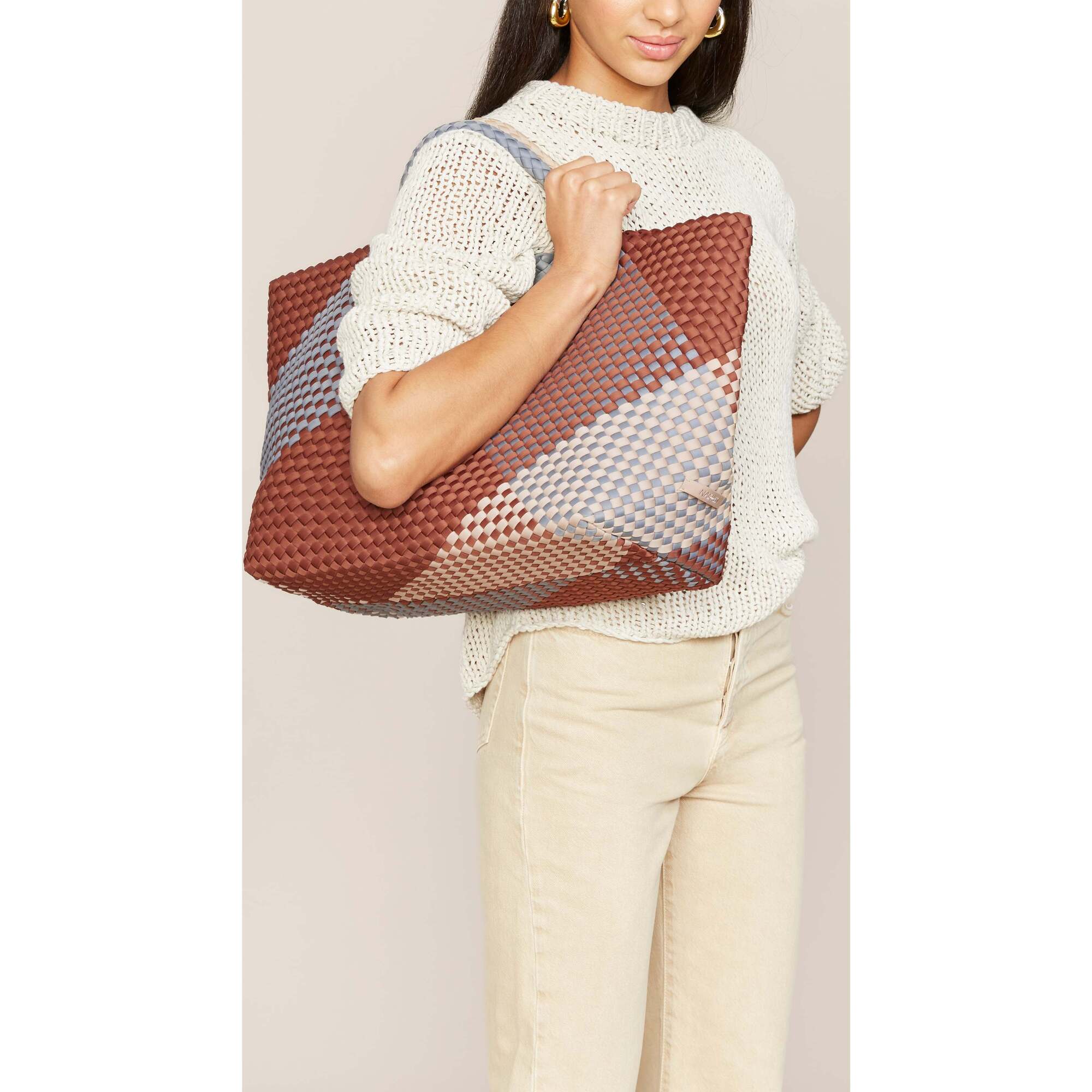 Women's St. Barths Large Handwoven Tote Graphic Geo, Taos