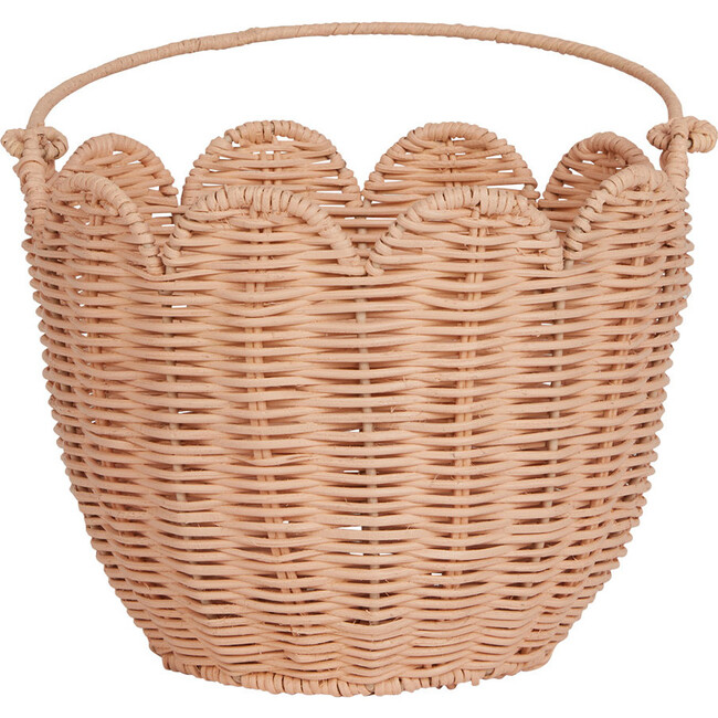 Rattan Tulip Basket - Seashell Pink – Olli Ella USA