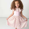 Pink Palms Mixed Fabric Ruffle Dress - Dresses - 2