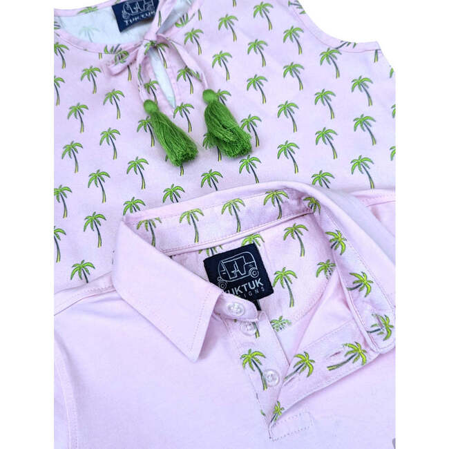 Pink Palms Polo Short Sleeves - Polo Shirts - 3