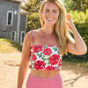 Courtney Tankini Top, Red Peonies - Two Pieces - 2