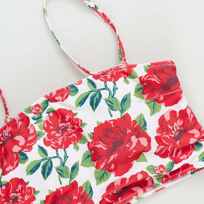 Courtney Tankini Top, Red Peonies - Two Pieces - 3