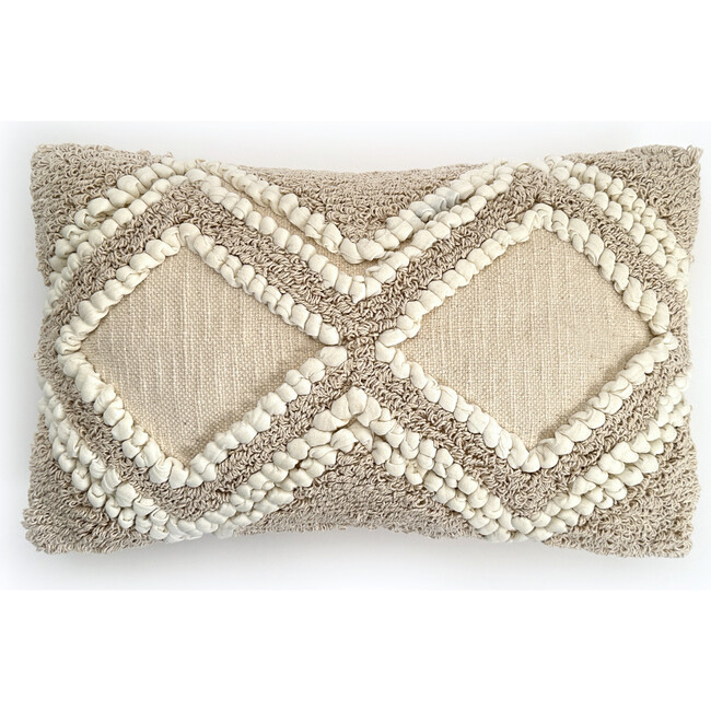 The Nascent Ember Throw Pillow Cover, Cream With Insert