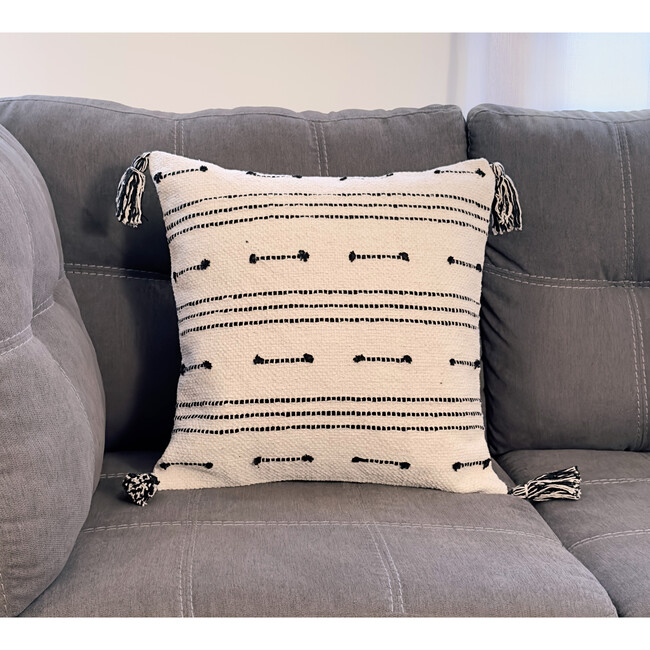 Bit of Meraki Siara Throw Pillow Cover, Cream and Black - Decorative Pillows - 2