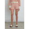 Women's Lea Double-Knit Stripe Short, Ivory & Tomato - Shorts - 3