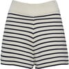 Women's Lea Double-Knit Stripe Short, Ivory & Navy - Shorts - 1 - thumbnail