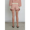 Women's Lea Double-Knit Stripe Short, Ivory & Tomato - Shorts - 4