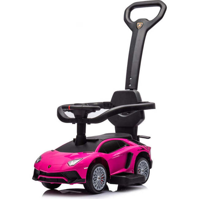 Lamborghini 3-in-1 Kids Push Ride On Toy Car (Pink)