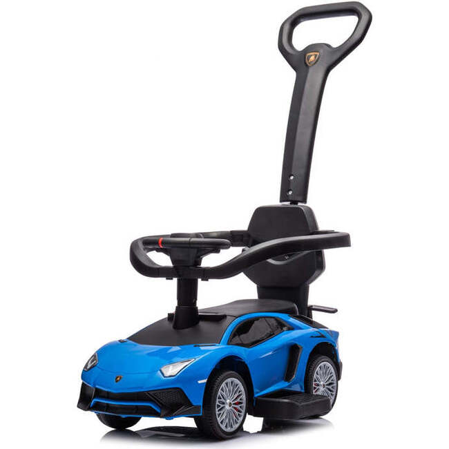 Lamborghini 3-in-1 Kids Push Ride On Toy Car (Blue)
