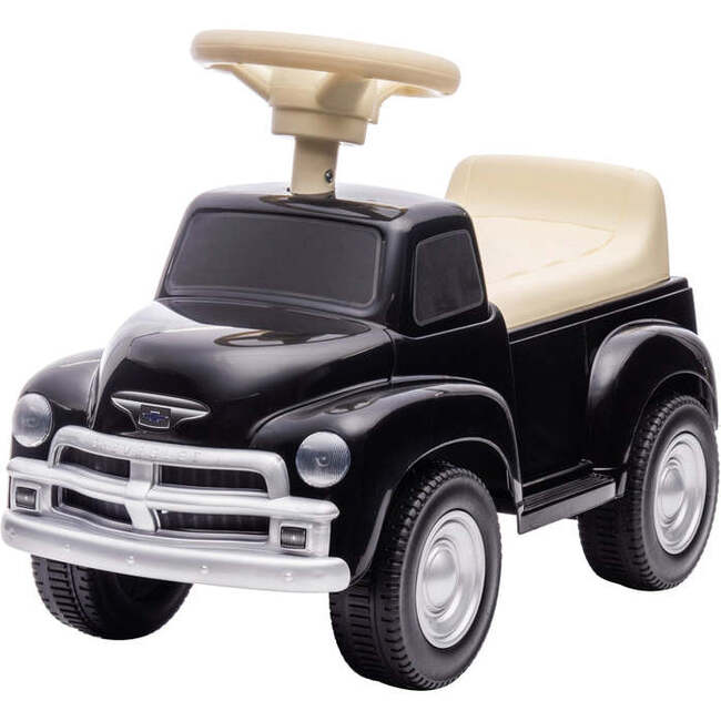 Chevrolet 3100 Vintage Push Car for Toddlers (Black) - Ride-Ons - 1