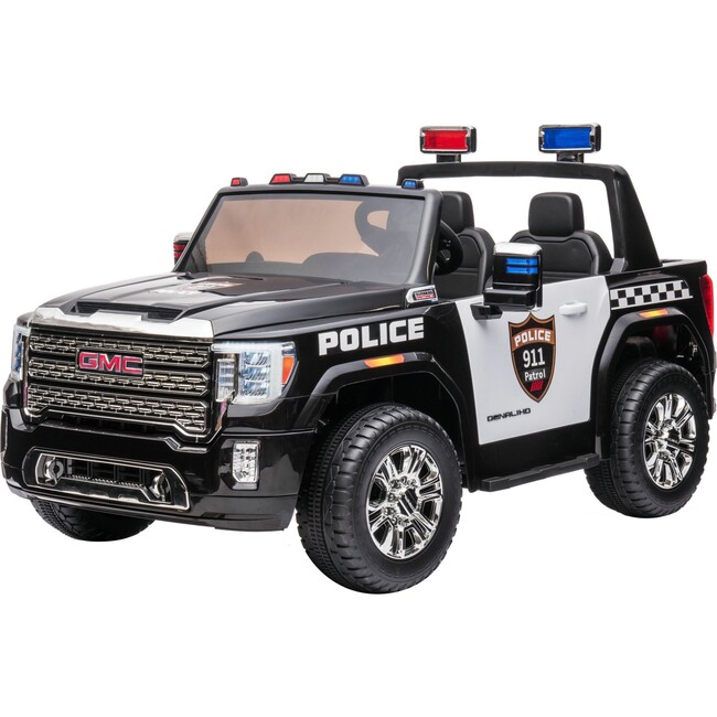 24V GMC Sierra Denali 2 Seater Police Ride-On Truck (Charcoal)