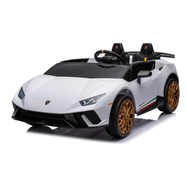 24V Lamborghini Huracan 2 Seater Kids' Electric Ride-On (White)