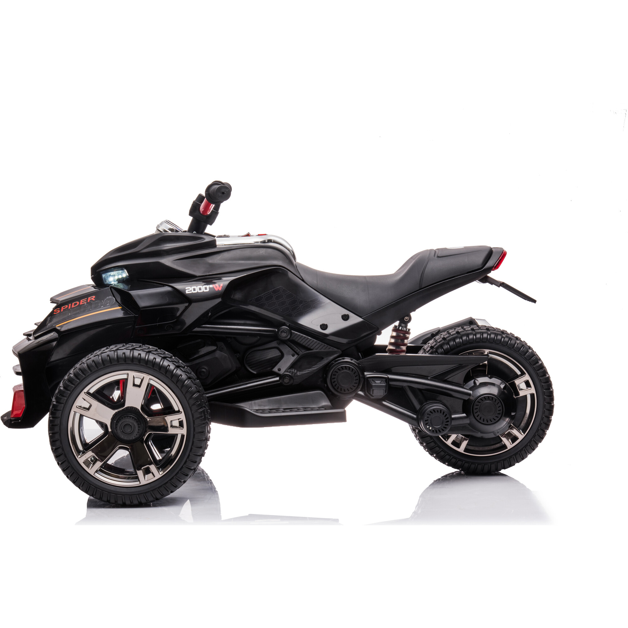 24V Freddo Spider 2 Seater Ride-On 3 Wheel Motorcycle (Black) - Ride-Ons - 1