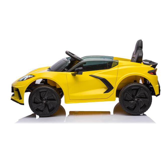 12V Chevrolet Corvette C8 1-Seater Kids Ride-On Car (Yellow) - Ride-Ons - 2