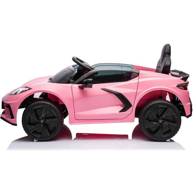 12V Chevrolet Corvette C8 1-Seater Kids Ride-On Car (Pink) - Ride-Ons - 2