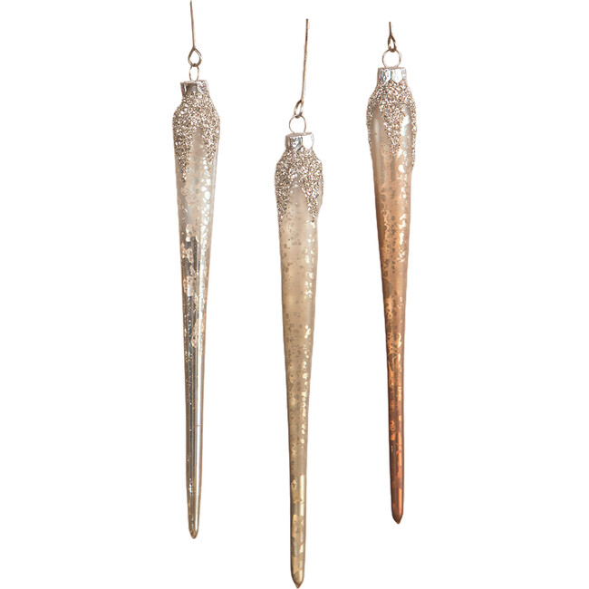 Metallic Ombre Icicle Ornaments, Set of 3