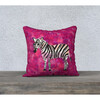 Velveteen Zebra Pillow 18x18, Pink - Decorative Pillows - 2