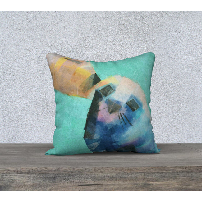 Velveteen Mommy & Baby Seal Pillow 18x18, Turquoise - Decorative Pillows - 2