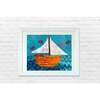 Sailboat Print 8x10 Horizontal Frame, Blue - Wall Décor - 2