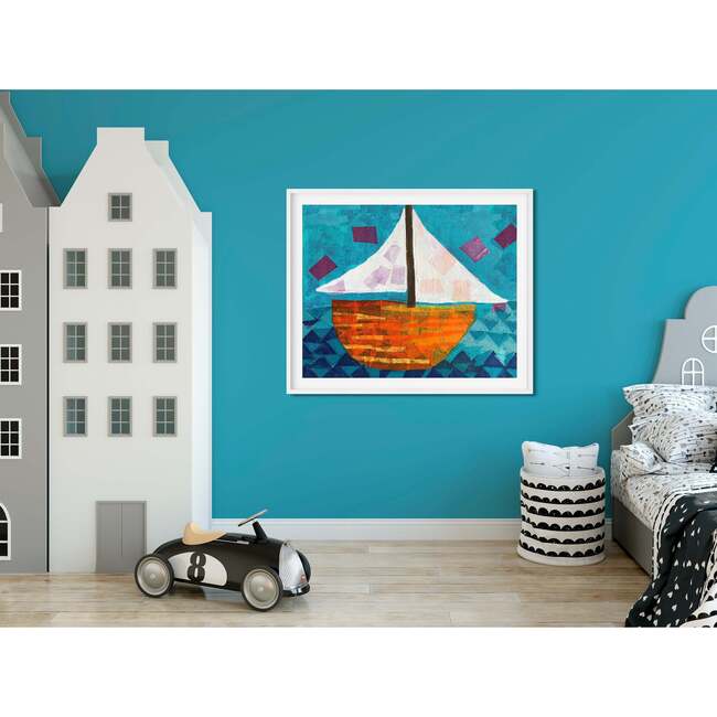 Sailboat Print 8x10 Horizontal Frame, Blue - Wall Décor - 3