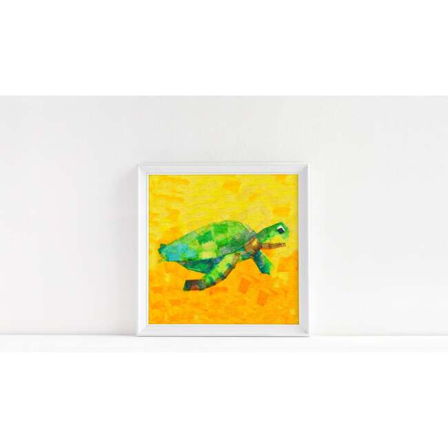 Sea Turtle Print 8x10 Horizontal Frame, Yellow - Wall Décor - 3