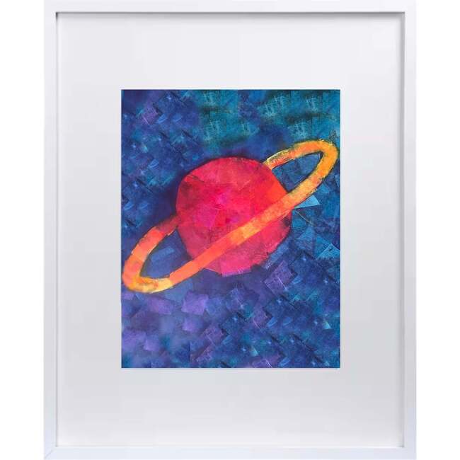 Ringed Planet Print 8x10 Vertical Frame, Red