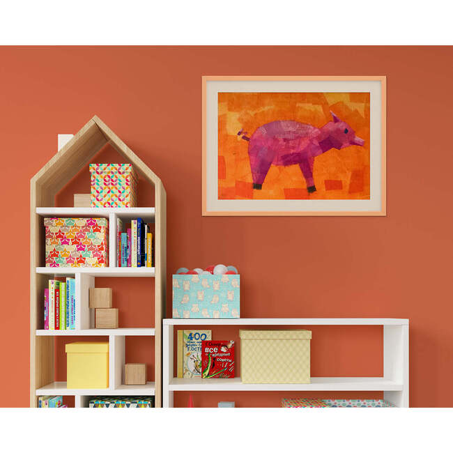 Pig Print 8x10 Horizontal Frame, Pink - Wall Décor - 2