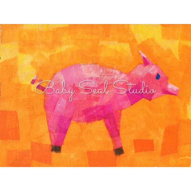 Pig Print 8x10 Horizontal Frame, Pink - Wall Décor - 3