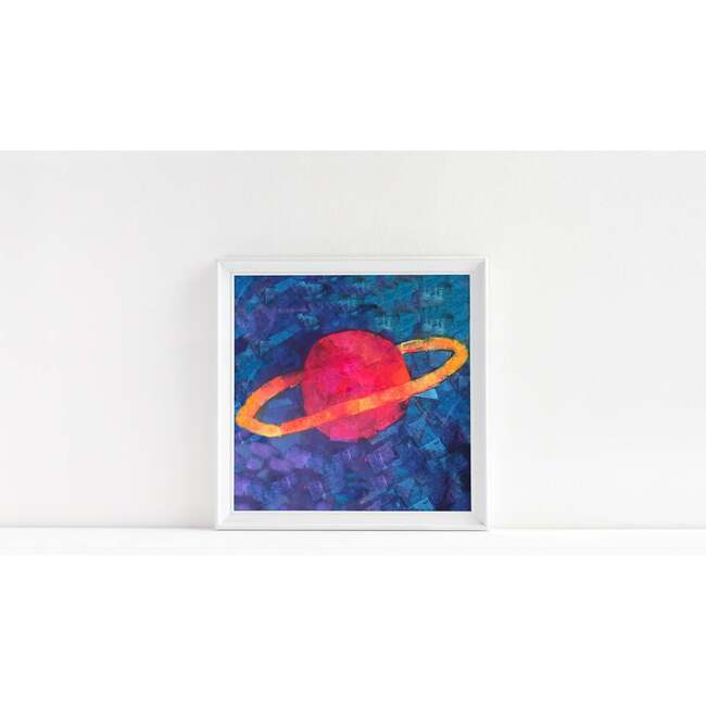 Ringed Planet Print 11x14 Horizontal Frame, Red - Wall Décor - 2