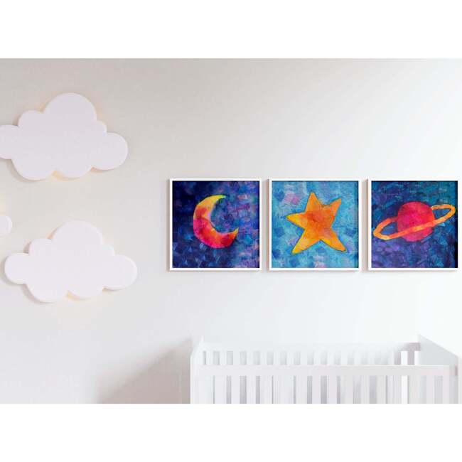 Ringed Planet Print 8x10 Horizontal Frame, Red - Wall Décor - 3