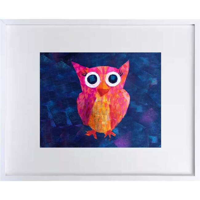 Owl Print 11x14 Horizontal Frame, Pink & Blue