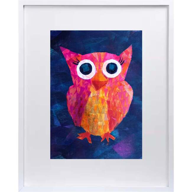 Owl Print 11x14 Vertical Frame, Pink & Blue