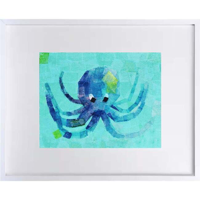 Octopus Picture for Babies & Kids 8x10 Horizontal Frame, Turquoise