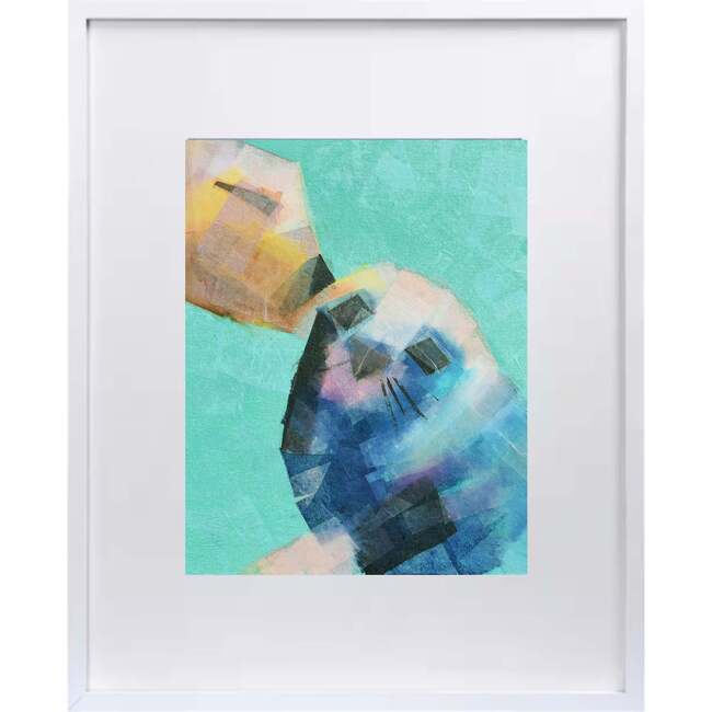 Mommy & Baby Seal Print 8x10 Vertical Frame, Turquoise