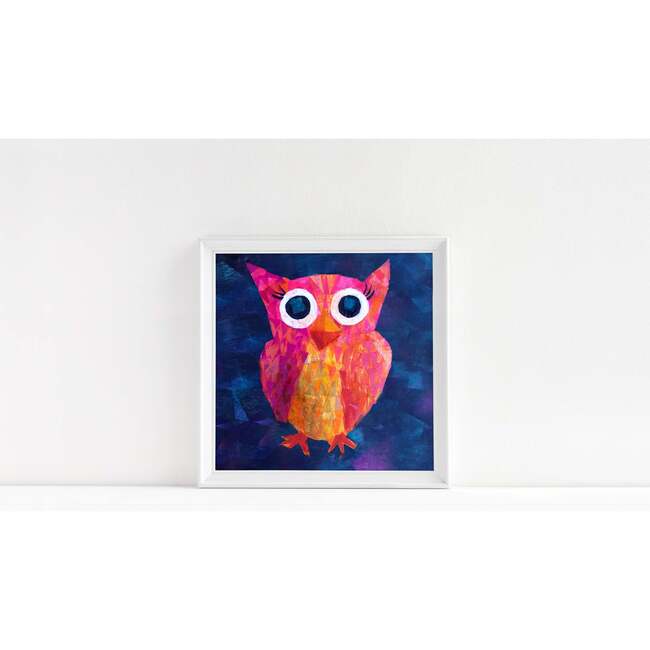 Owl Print 8x10 Horizontal Frame, Pink & Blue - Wall Décor - 2