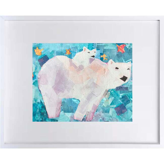 Mommy & Baby Polar Bear Print 8x10 Horizontal Frame, Turquoise