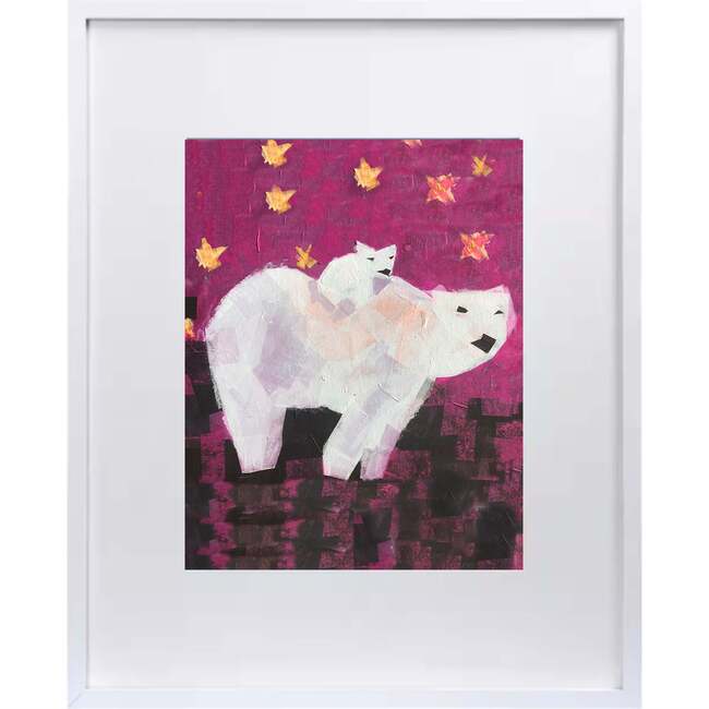 Mommy & Baby Polar Bear Print 11x14 Vertical Frame, Pink