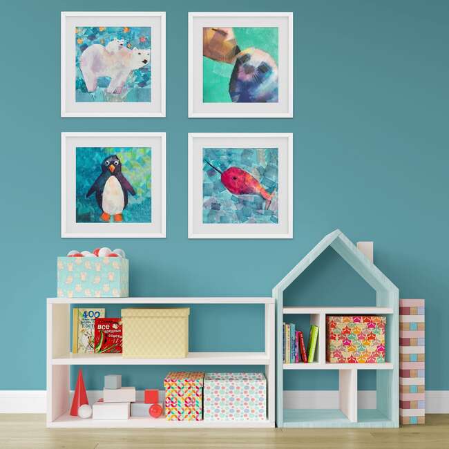 Mommy & Baby Polar Bear Print 11x14 Vertical Frame, Turquoise - Wall Décor - 3