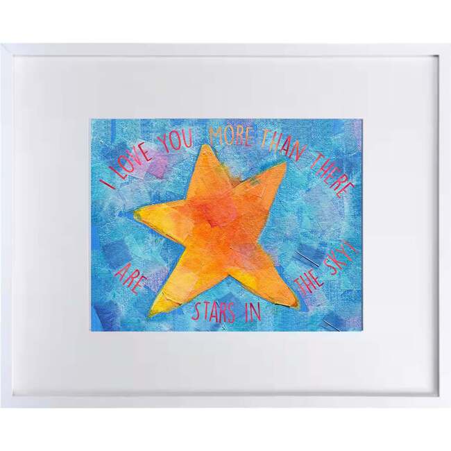 I Love You More Than There Are Stars in the Sky Print 8x10 Horizontal Frame, Blue