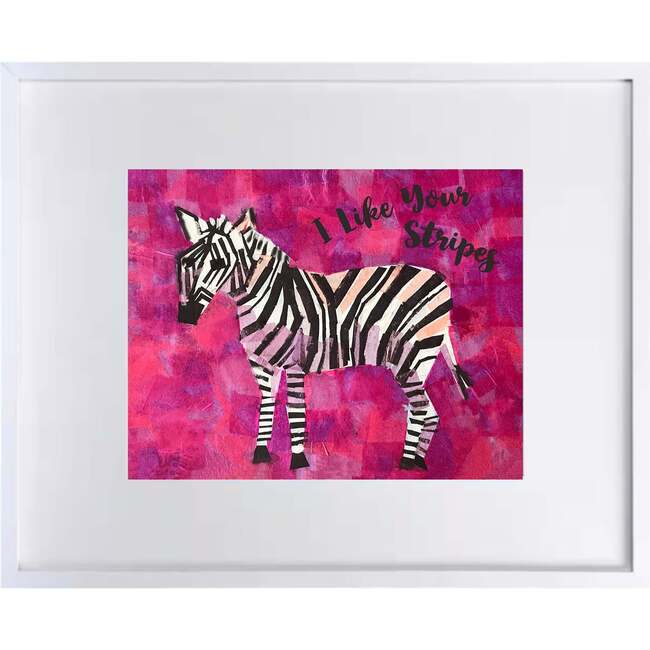 I Like Your Stripes Zebra Print 8x10 Horizontal Frame, Pink