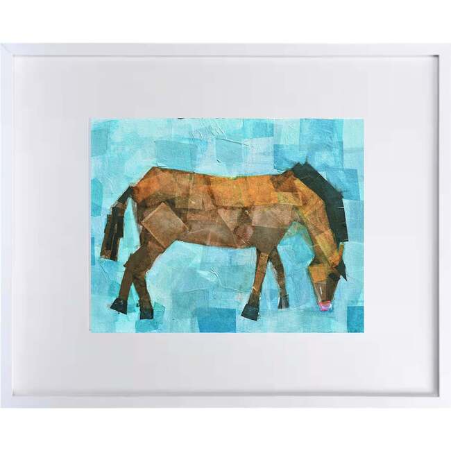 Horse Print 11x14 Horizontal Frame, Turquoise