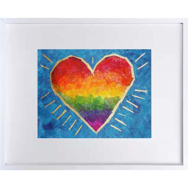 Heart Print 11x14 Horizontal Frame, Rainbow