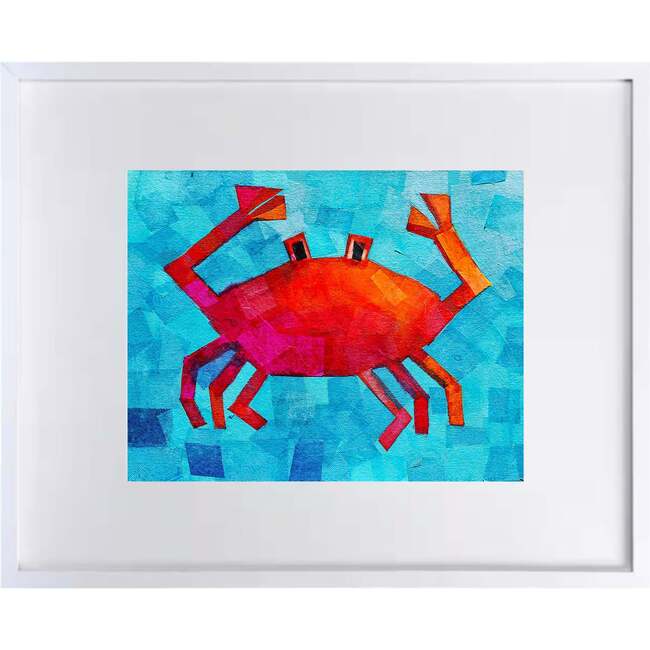 Cute Red Crab Print 8x10 Horizontal Frame, Red