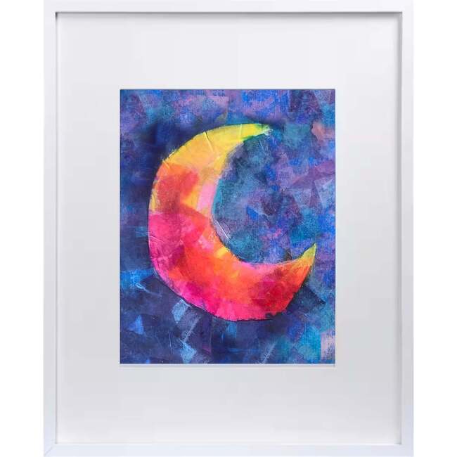 Crescent Moon Print 8x10 Vertical Frame, Pink
